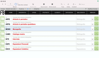 Fondazione Baruchello, Le norme redazionali

Per la corretta generazione di elenchi bibliografici completi occorre definire le norme redazionali, che differiscono da editore a editore e in base alla tipologia di pubblicazione che si sta censendo. Non è necessario riscrivere le didascalie ogni volta che le regole cambiano: ogni scheda bibliografica consente di indicare se si tratta di una monografia, di un catalogo, di un articolo in periodico, ecc... e il gestionale compone automaticamente la didascalia bibliografica corretta per i formati di stampa ed esportazione, secondo le norme redazionali definite in questa sezione.
